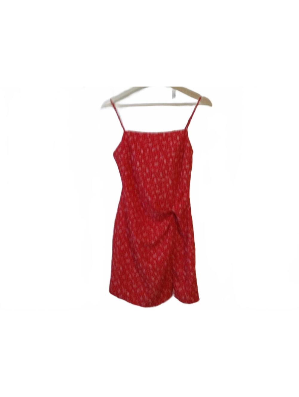 American Threads Red Paisley Spaghetti Strap Slip Dress Small Cottagecore Mini
